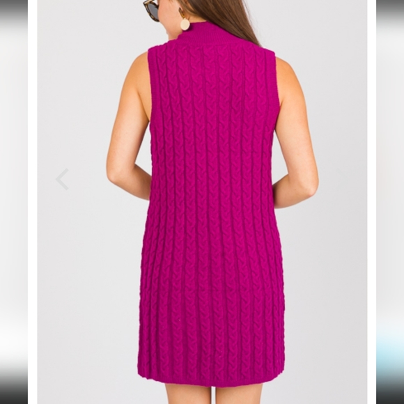HILLARY CABLE KNIT DRESS, PLUM - Picture 2 of 7